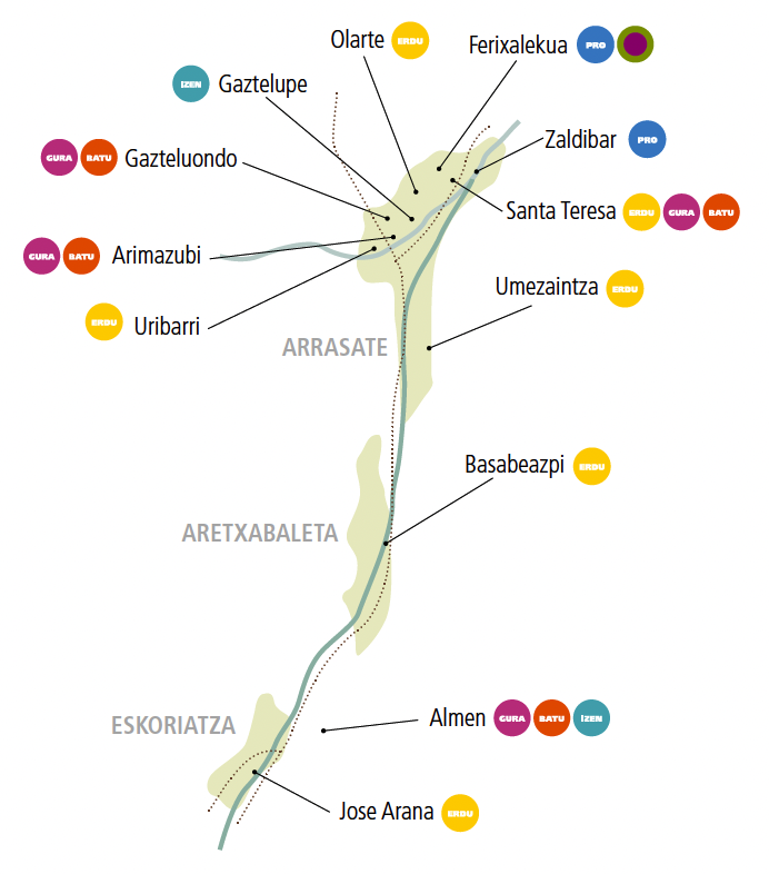 mapa de los centros